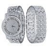 CANDIDUS PRINCESS CUT ICED OUT WATCH & BRACELET SET I 530721