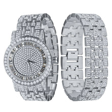 CANDIDUS PRINCESS CUT ICED OUT WATCH & BRACELET SET I 530721