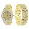 OYSTER BAGUETTE BEZEL ICED OUT WATCH & BRACELET SET | 530752