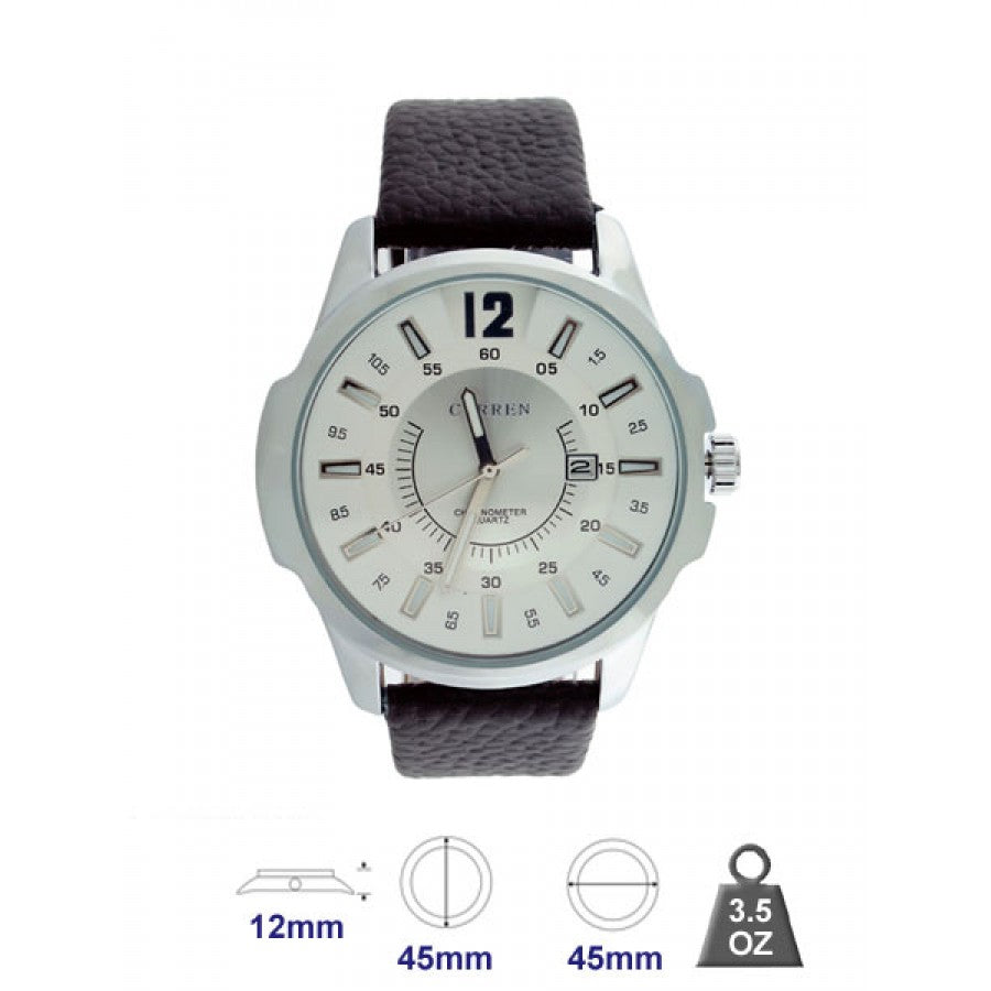 Curren REGIMENT Silver Case Black Strap Classic Fashion Watch | 540191