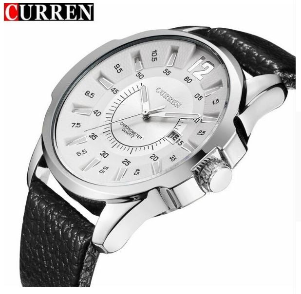 Curren REGIMENT Silver Case Black Strap Classic Fashion Watch | 540191