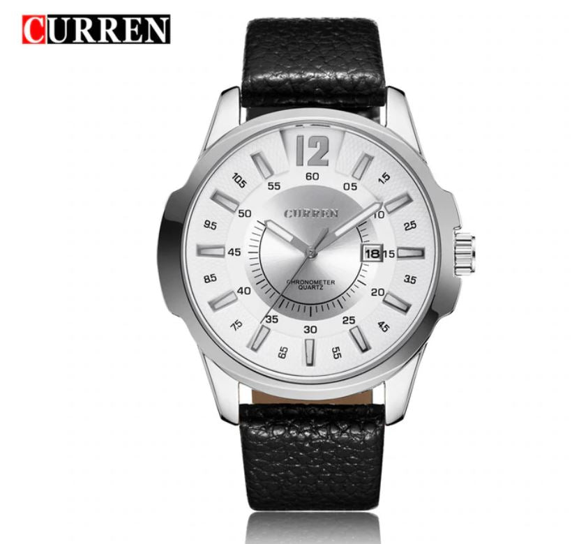 Curren REGIMENT Silver Case Black Strap Classic Fashion Watch | 540191