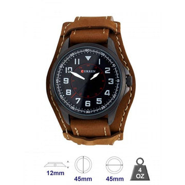 Curren Leather Band Water Resistant Watch For Men