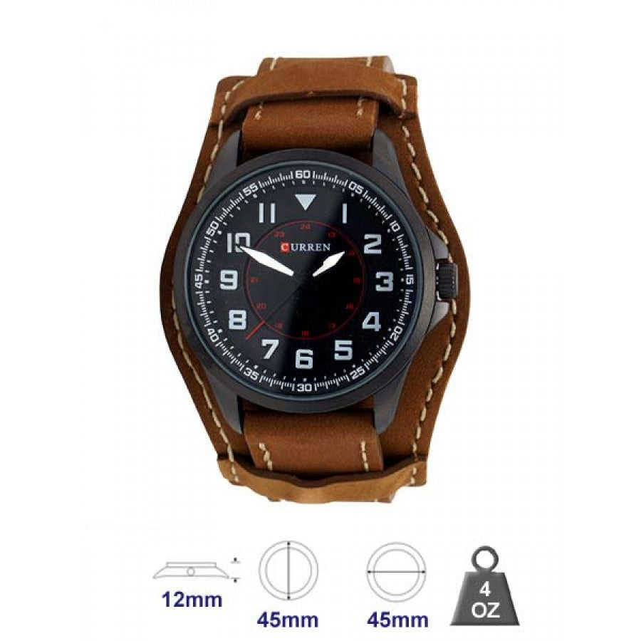 Curren Leather Band Water Resistant Watch For Men