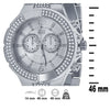 Silver 2 Row Silver Dial Iced out Bling Metal Watch