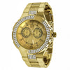 Yellow Gold 2 Row Gold Dial Iced out Bling Metal