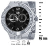 Silver 2 Row Black Dial Iced out Bling Metal