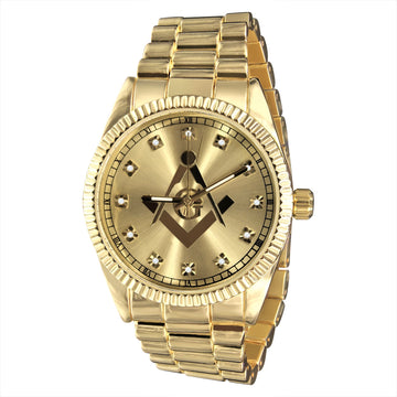 COLOSSAL MASONIC ICED METAL WATCH I 562452