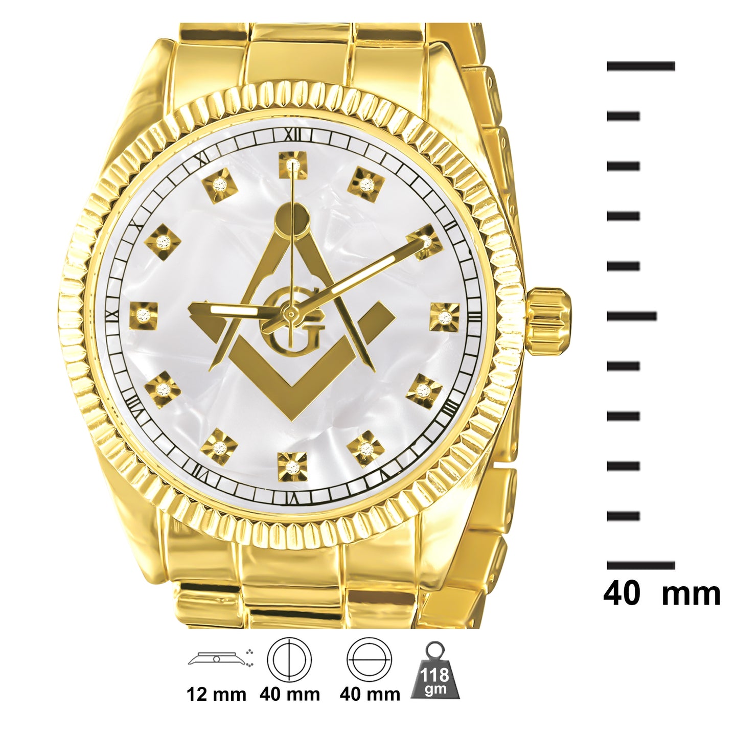 COLOSSAL MASONIC ICED METAL WATCH I 5624569