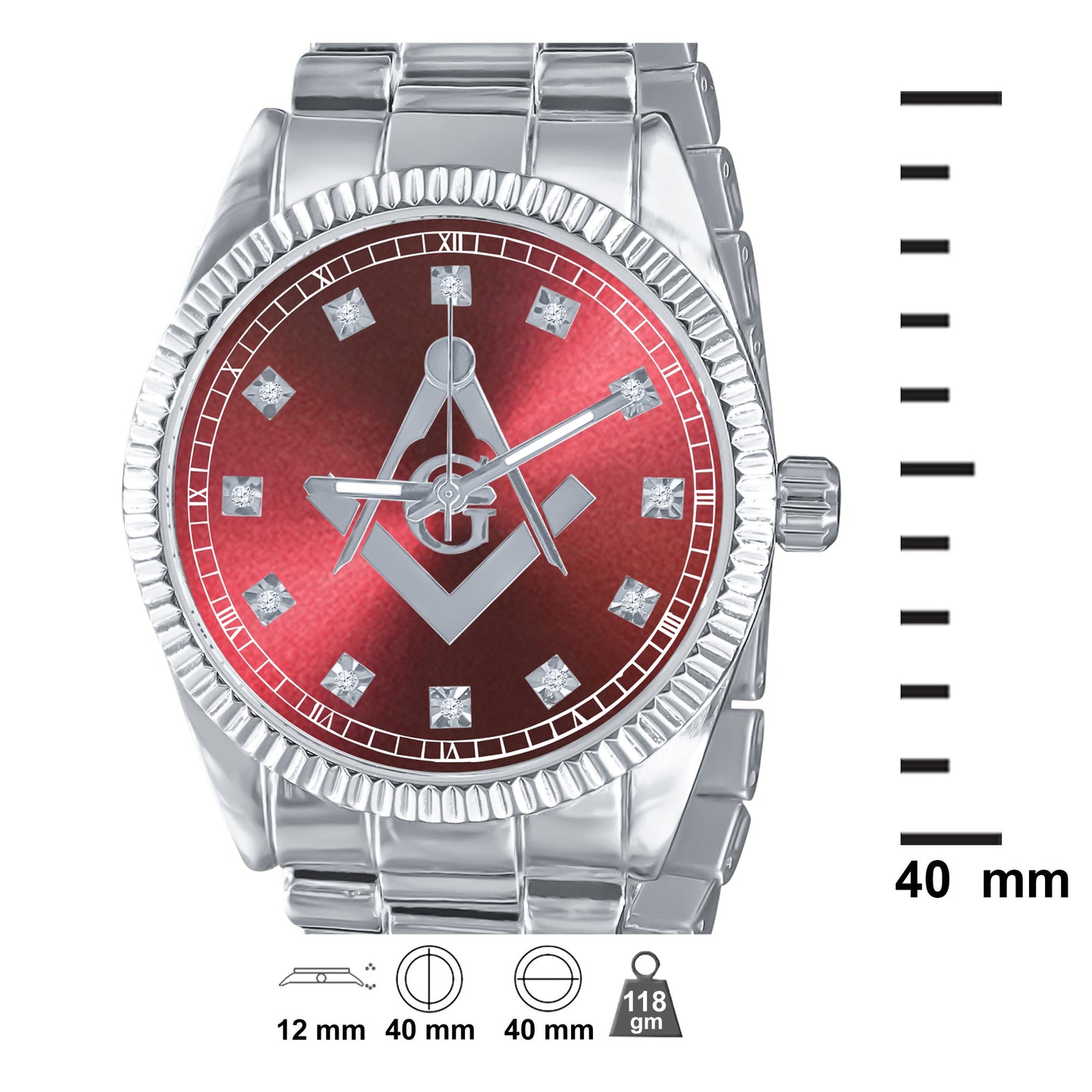 COLOSSAL MASONIC ICED METAL WATCH I 5624511