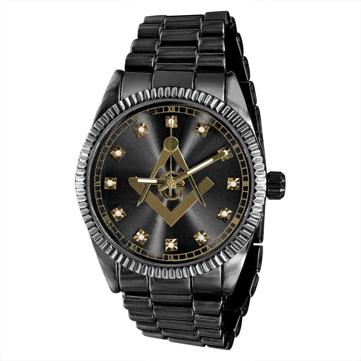 COLOSSAL MASONIC ICED METAL WATCH I 562453