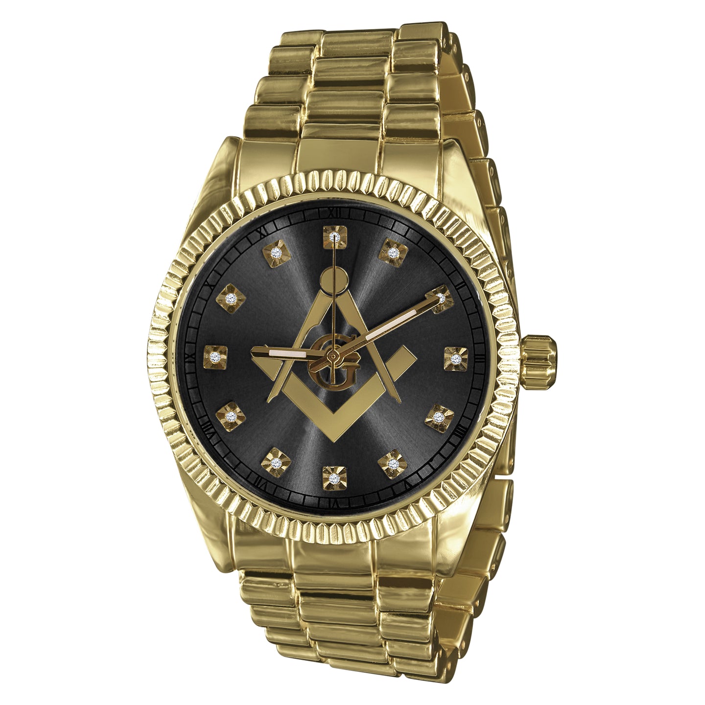 COLOSSAL MASONIC ICED METAL WATCH I 562458