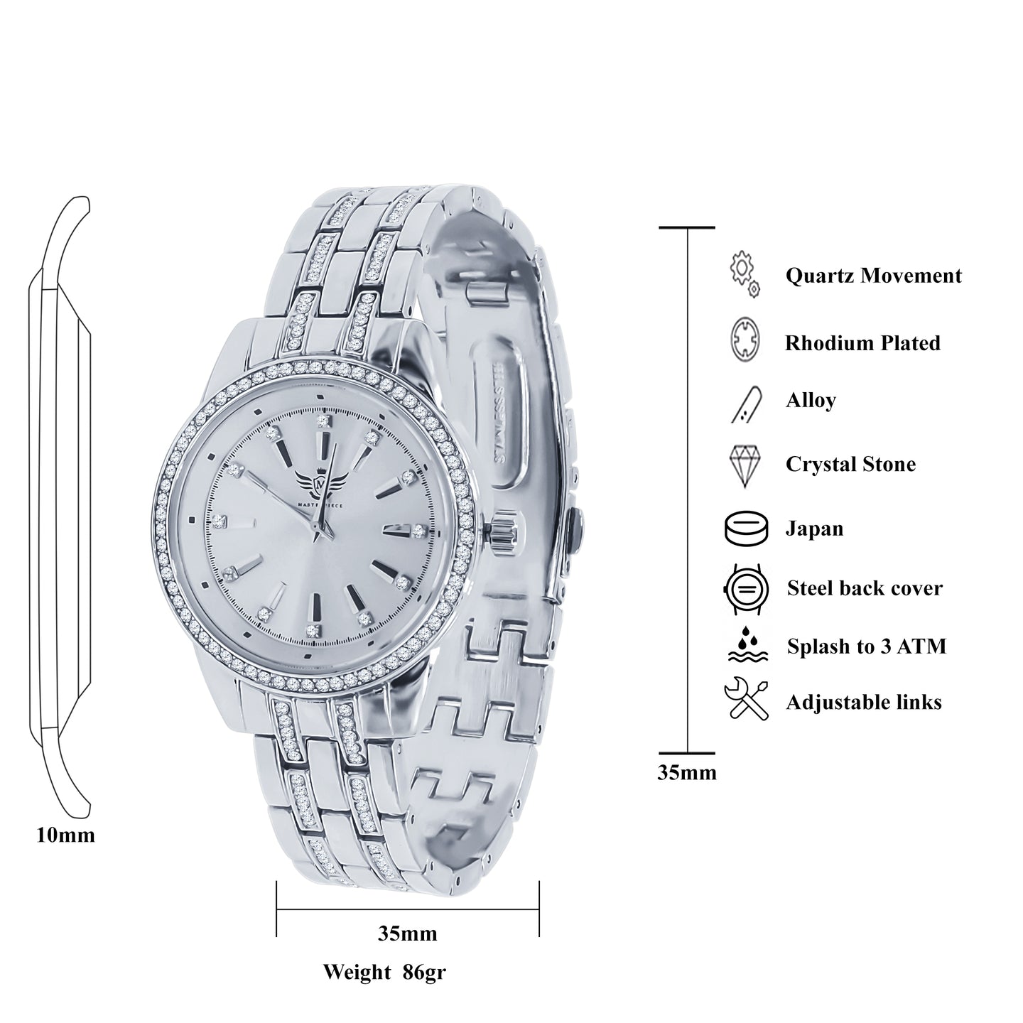 EXQUISITE Women Bling Metal Watch | 562541
