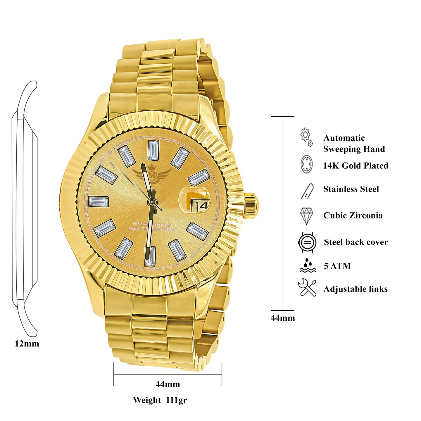 COSMIC STEEL AUTOMATIC CZ WATCH | 562862