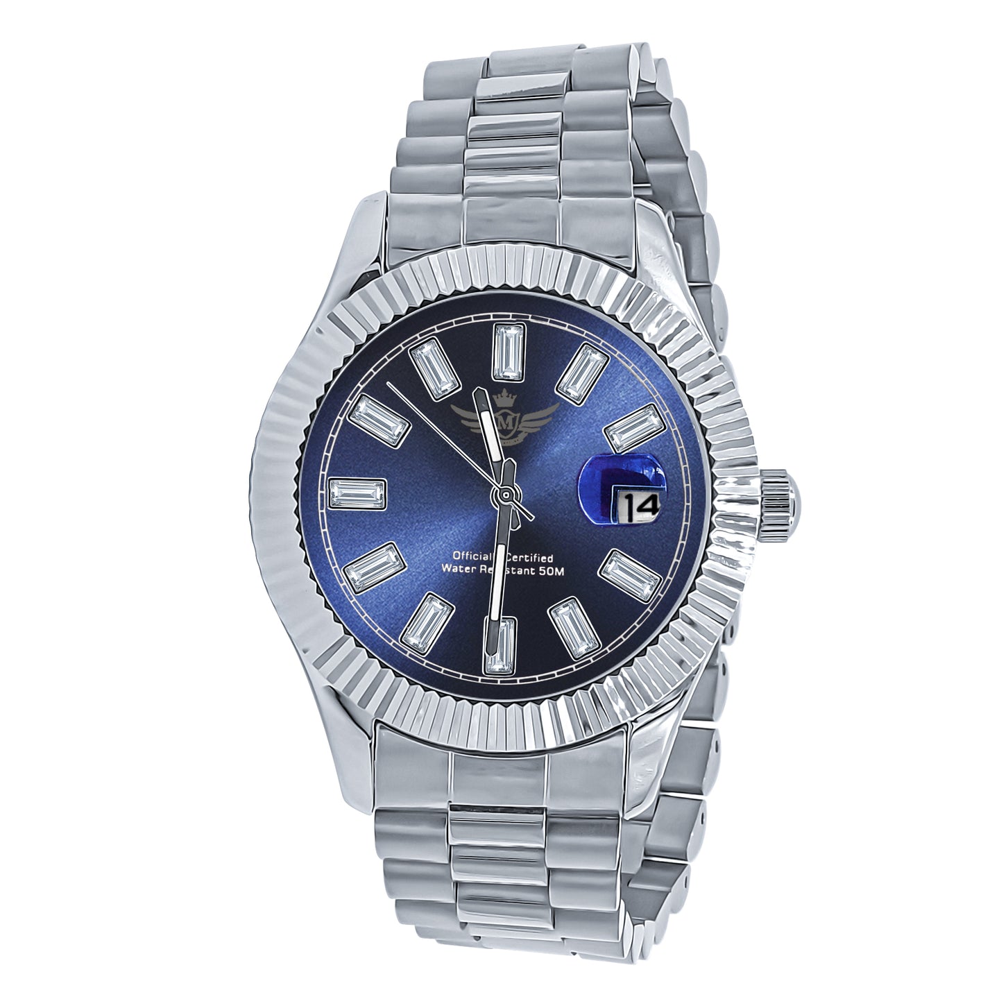 COSMIC STEEL AUTOMATIC CZ WATCH | 5628656