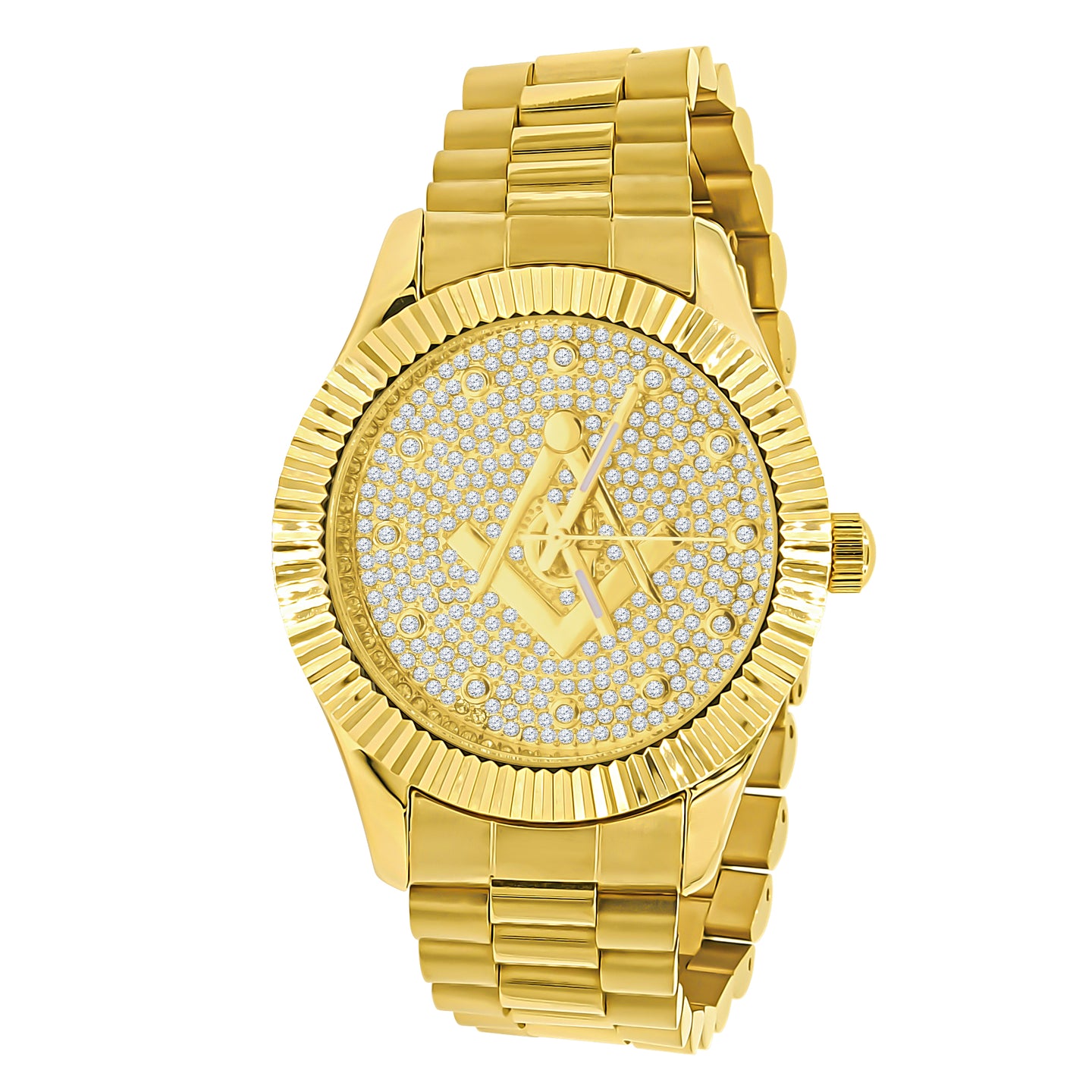 ARIES MASONIC ICED OUT HIP HOP METAL WATCH | 562992