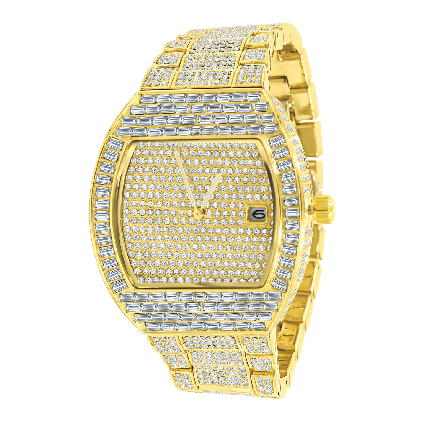 BOOGIE HIP HOP METAL WATCH CLEAR STONE  |  563172