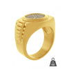 Steel CZ Ring Round Gold 06296