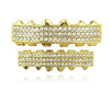Hip Hop 3-line Gold Iced Out Grillz