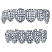 925 STERLING SILVER TOP AND BOTTOM CZ GRILLZ IN SILVER COLOR- 929841