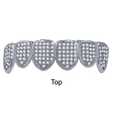 925 STERLING SILVER TOP AND BOTTOM CZ GRILLZ IN SILVER COLOR- 929841