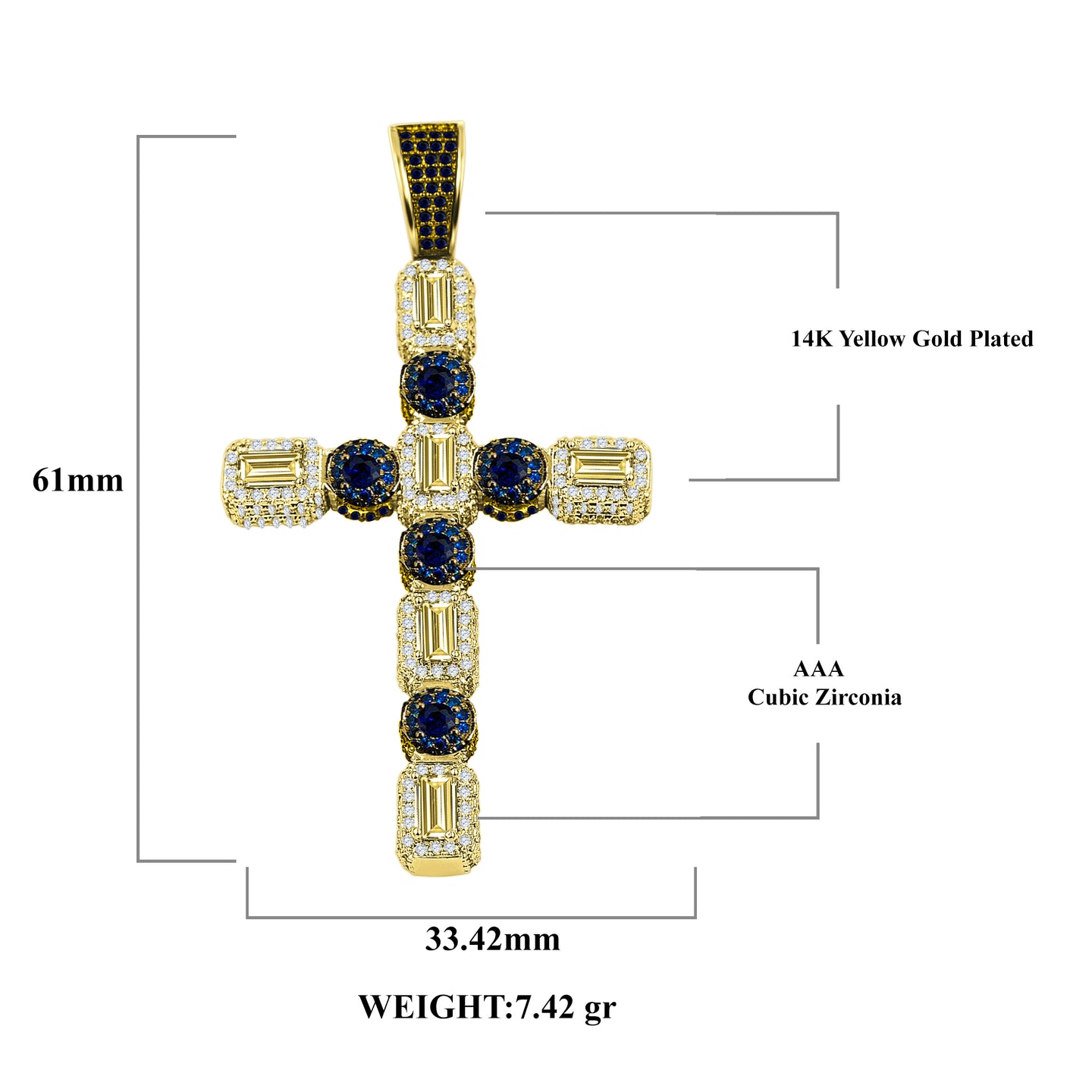 CZ CROSS PENDANT - 9129613