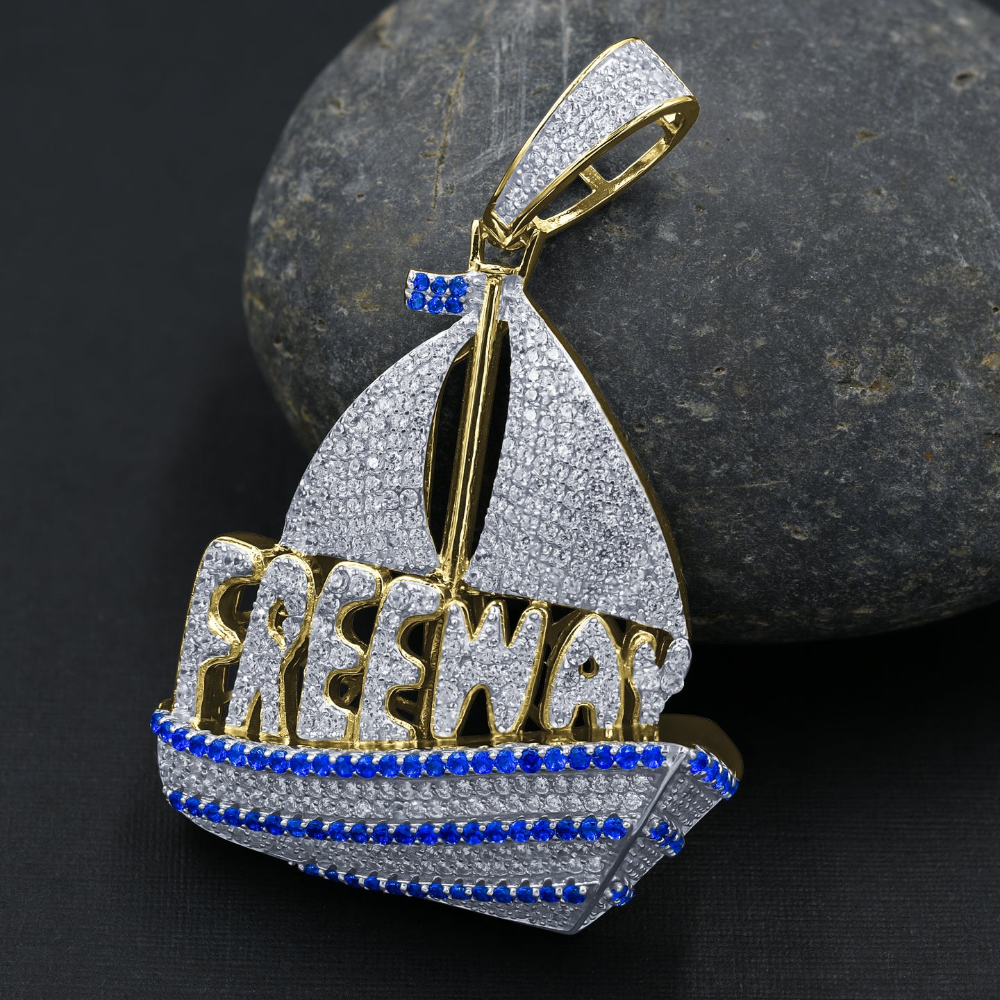 Pirate Ship 925 Pendant with CZ Stone  | 9210192