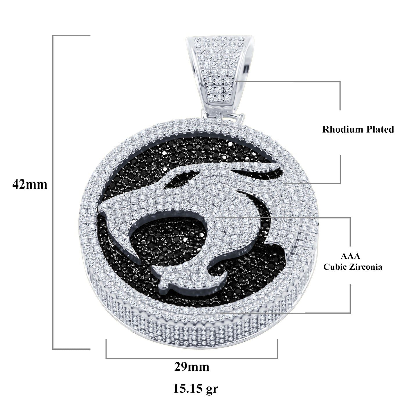 THE KING 925 Pendant with CZ Stone  | 9210207