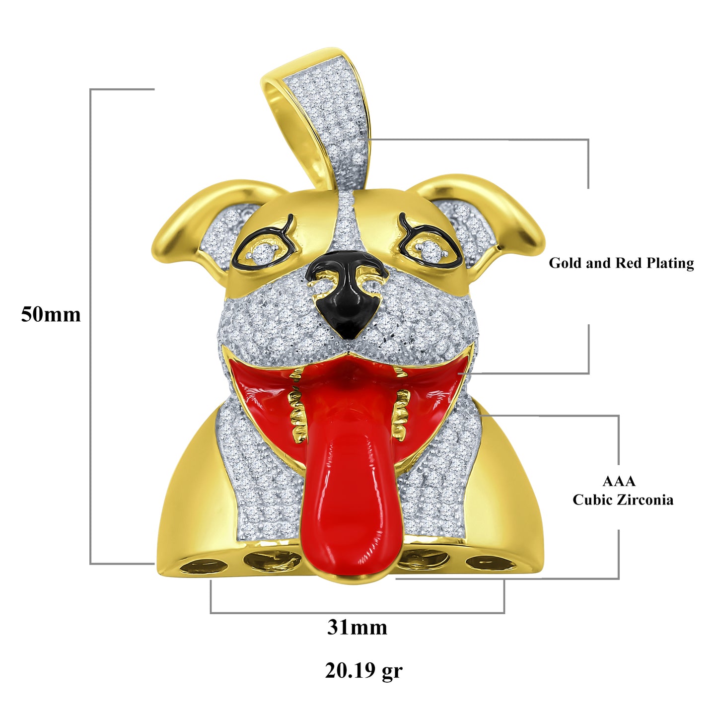 SnapchatDog 925 Pendant with CZ Stone  | 9211362