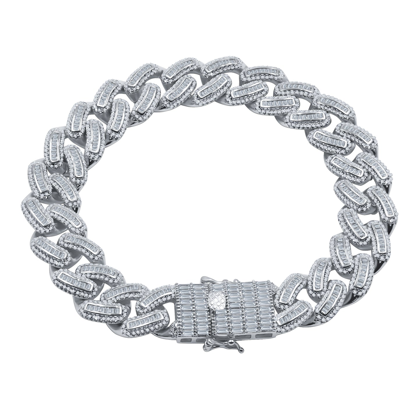 CLARA 14MM 925 SILVER ICED OUT BRACELET CZ I 9211741