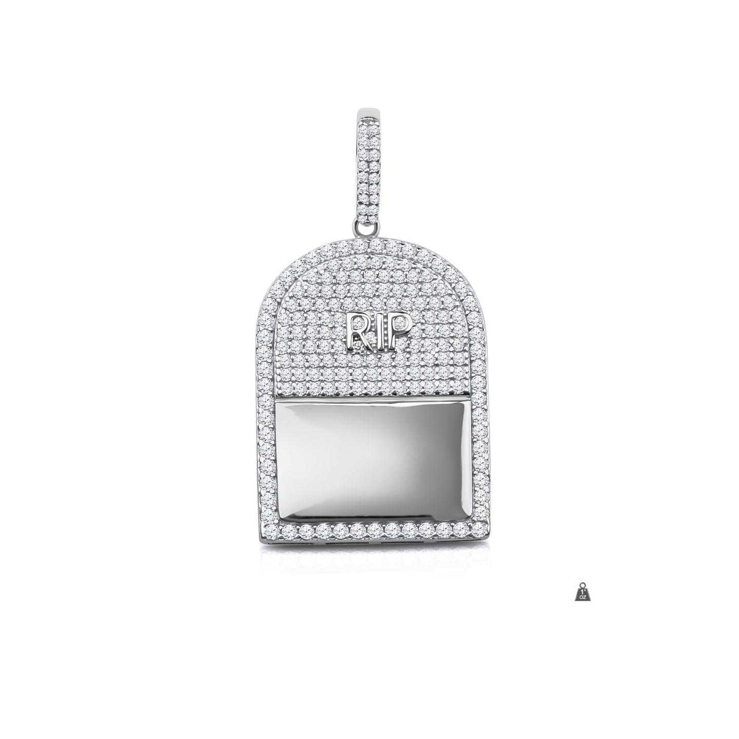 Silver-Rest in Peace-Pendant-CZ-928701