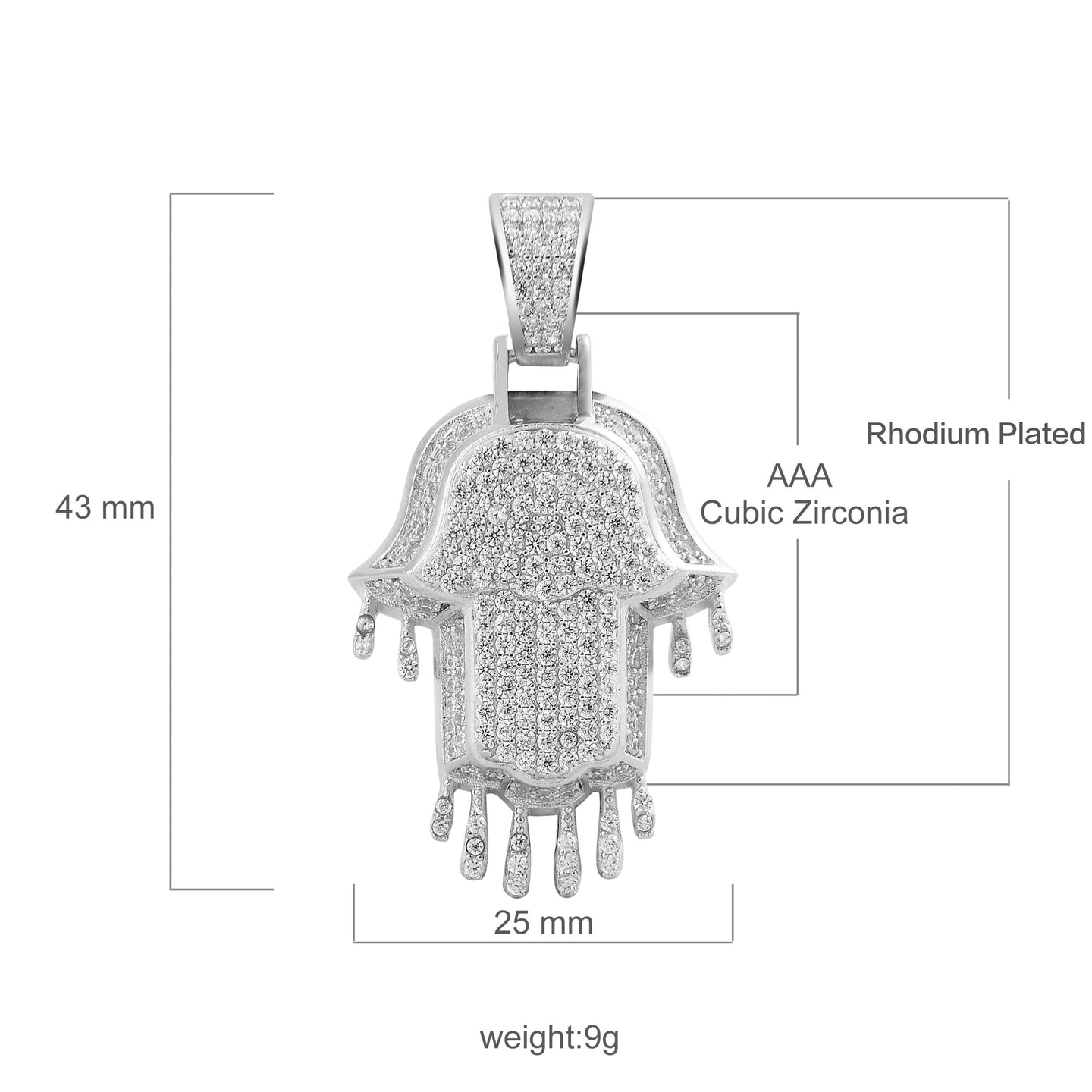 HAMSA HAND SILVER PENDANT-929971