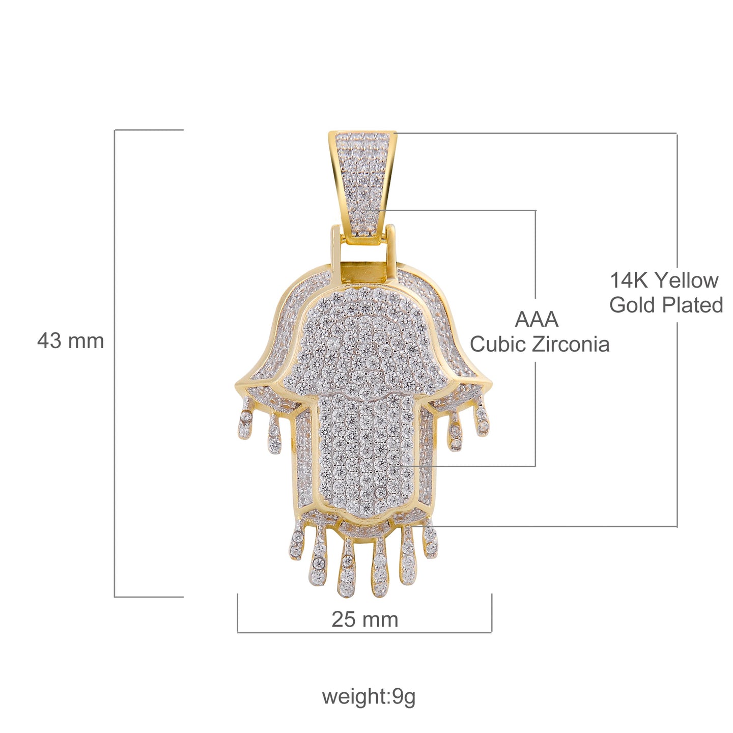 HAMSA HAND SILVER PENDANT-929972
