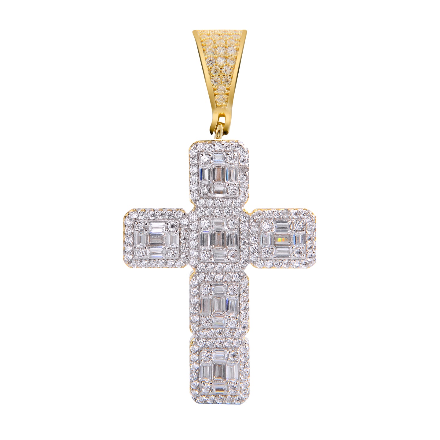Cross Silver Pendant with CZ Stone-929982