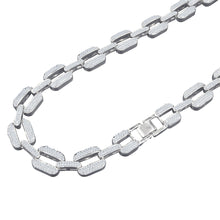 14 MM CURB LINK Silver Color Solid Crystal Chain | 970841