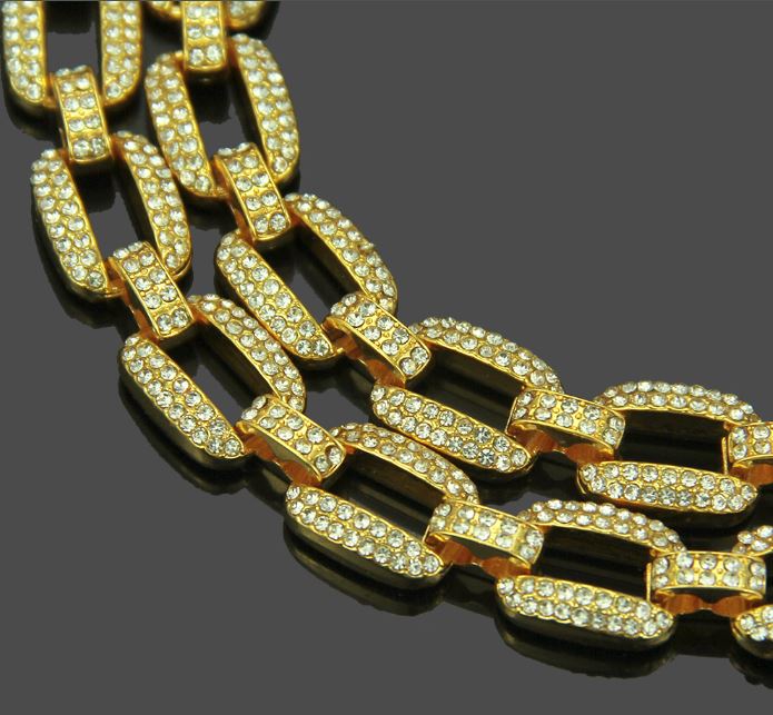 14 MM CURB LINK Solid 14K Yellow Gold Color Crystal Chain 970842