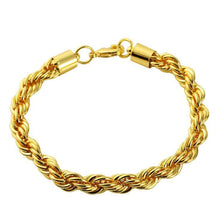 14K Yellow Gold Solid Brass Rope Classic Bracelet
