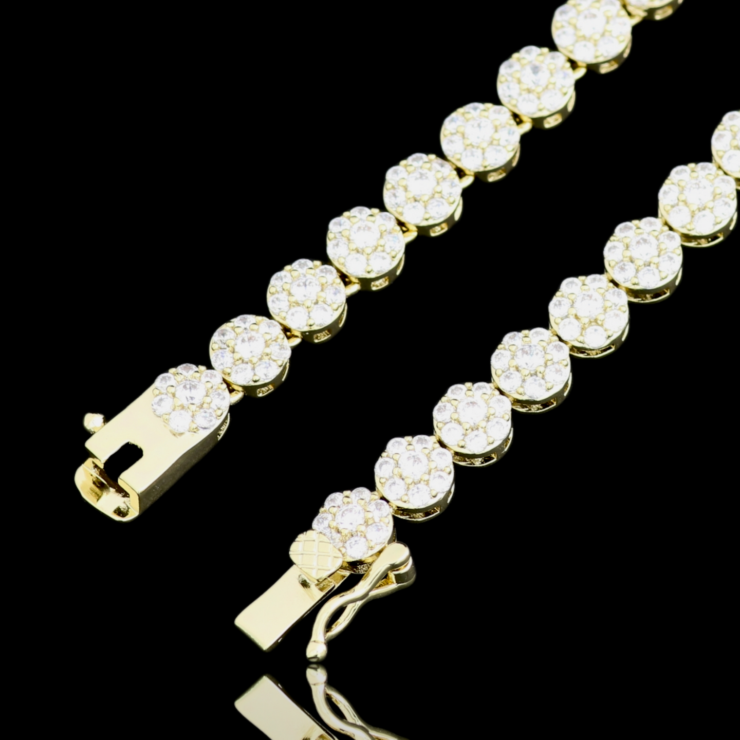 VETRA 5MM CZ BRASS GOLD ICED OUT CHAIN  I 961452