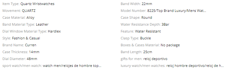 RAFFISH LEATHER WATCH I 5412332