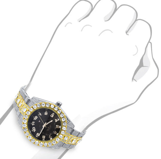 NIGHT SPARKLER HIP HOP METAL WATCH I 5630179