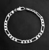 Silver Plated Solid Brass Classic Korean Figaro Bracelet